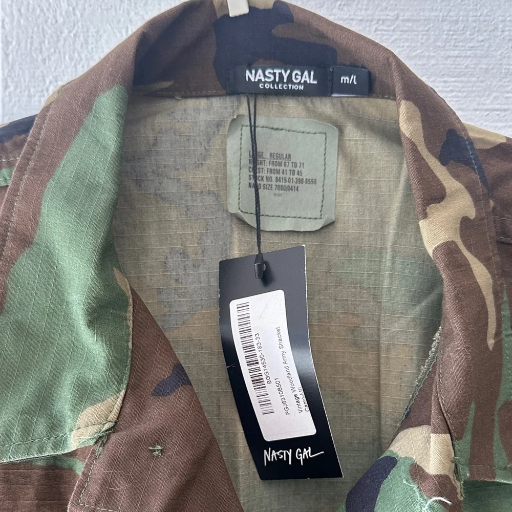 Camo Utility Jacket Nasty Gal Size L - Picture 3 of 6